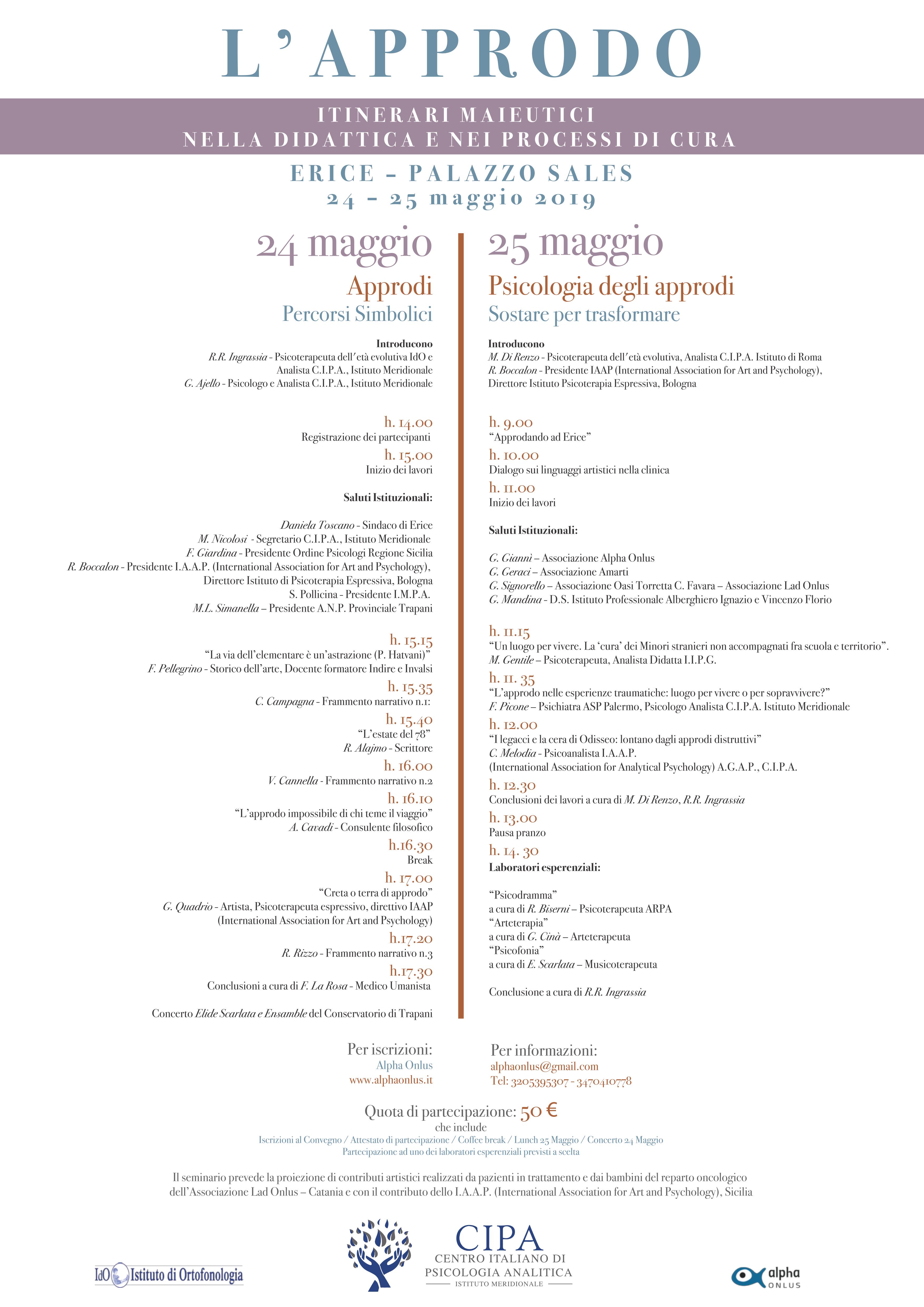 CONVEGNO: l’Approdo. Itinerari maieutici nella didattica e nei processi di cura